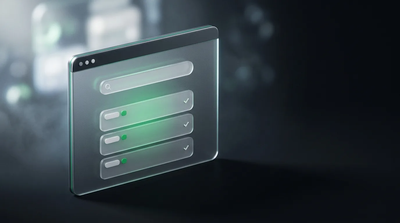 Isometric illustration of a stylized notes app window with assistant-generated recap cards