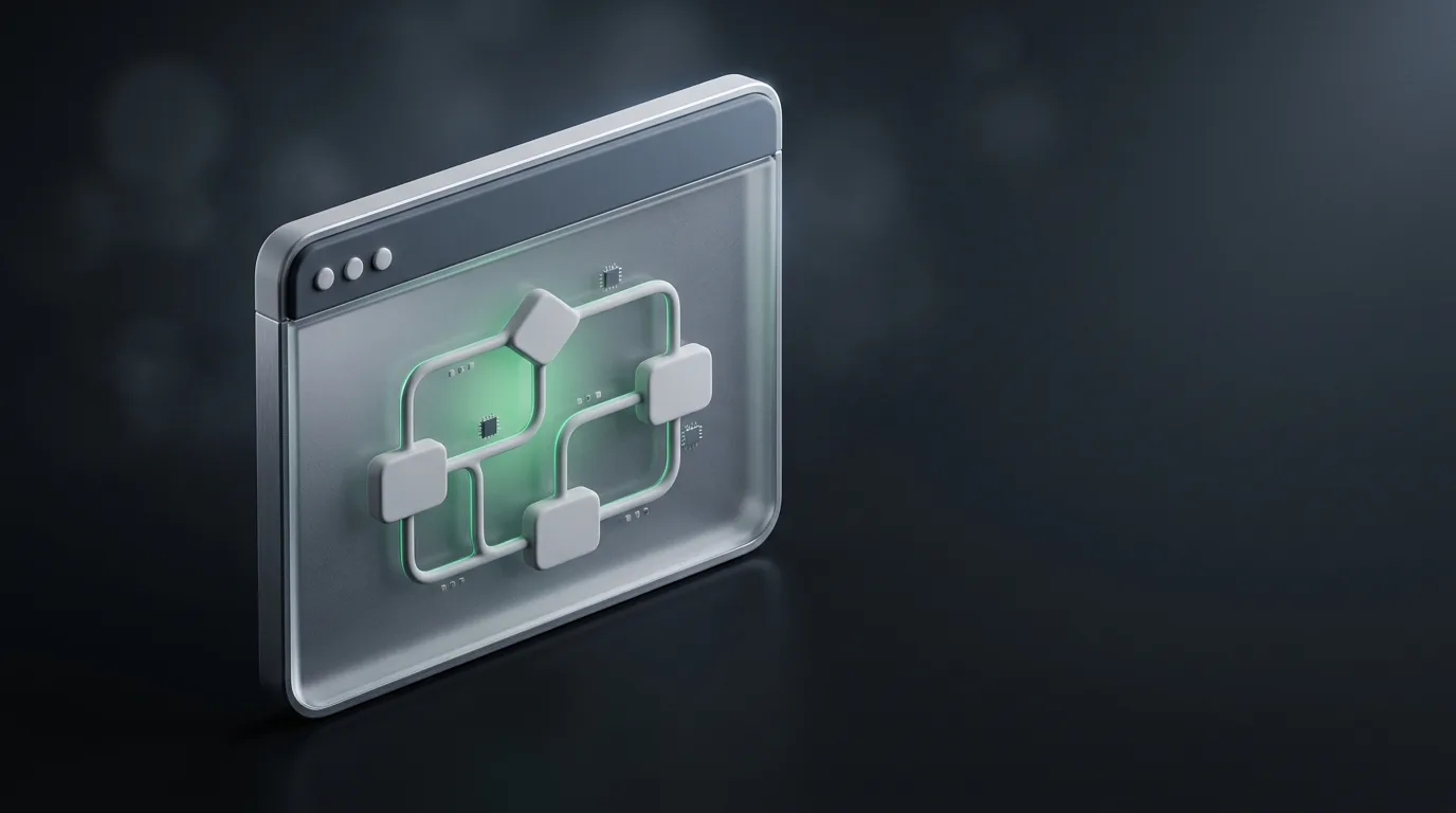 Isometric illustration of a decision tree panel showing how to choose an AI meeting assistant, in Haggle brand green