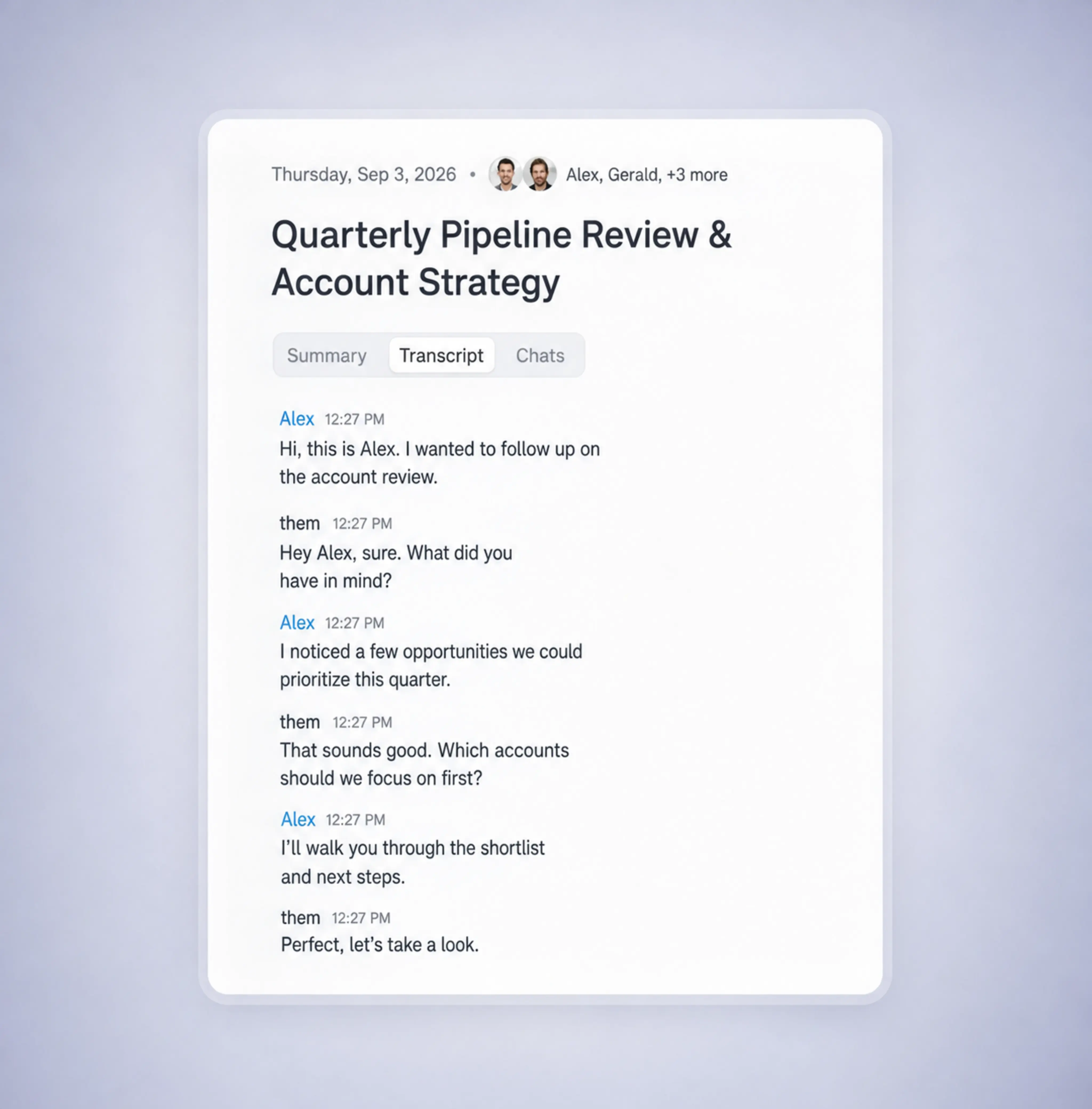 Haggle Live Transcript UI